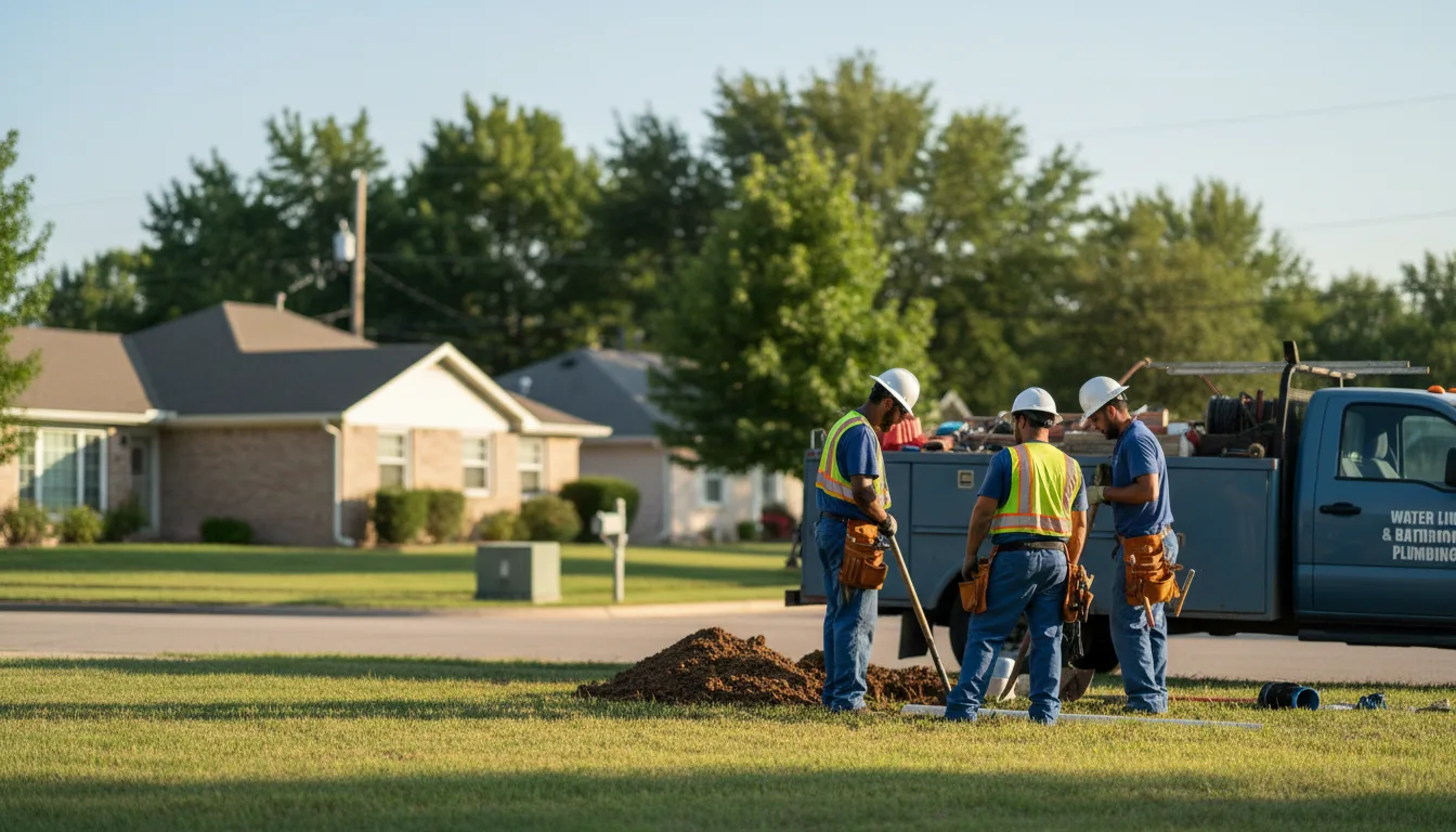 Residential water line and bathroom plumbing service in Irondale, MO